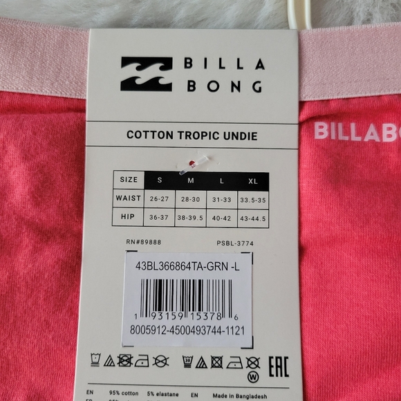 💐BILLABONG 3-PACK COTTON TROPIC UNDIE SIZE L - Picture 10 of 10